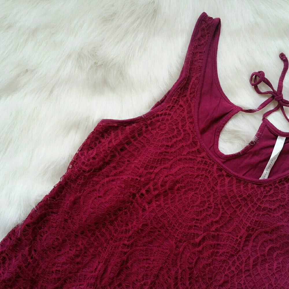 Lauren Conrad Flowy Raspberry Tank Top - Picture 2 of 4